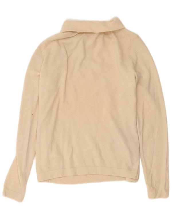Hobbs Womens Roll Neck Jumper Sweater UK 14 Large Beige Wool