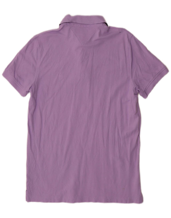 Tommy Hilfiger Mens Slim Fit Polo Shirt Medium Purple Cotton