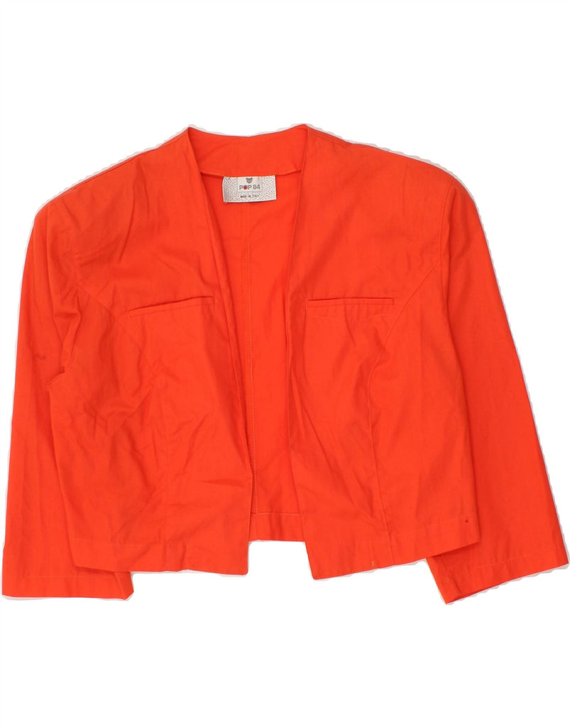 POP 84 Womens Crop Open Blazer Jacket UK 14 Medium Red | Vintage POP 84 | Thrift | Second-Hand POP 84 | Used Clothing | Messina Hembry 