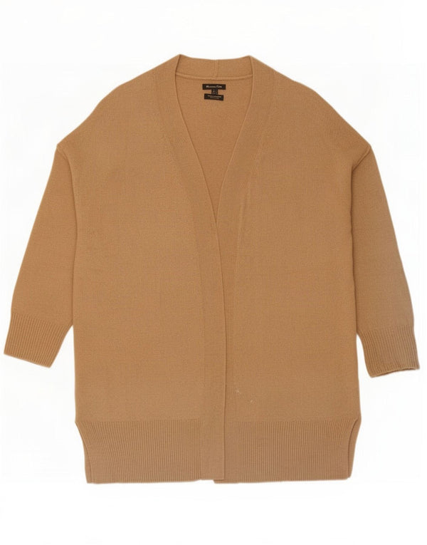 Massimo Dutti Womens 3/4 Sleeve Cardigan Sweater UK 10 Small Beige