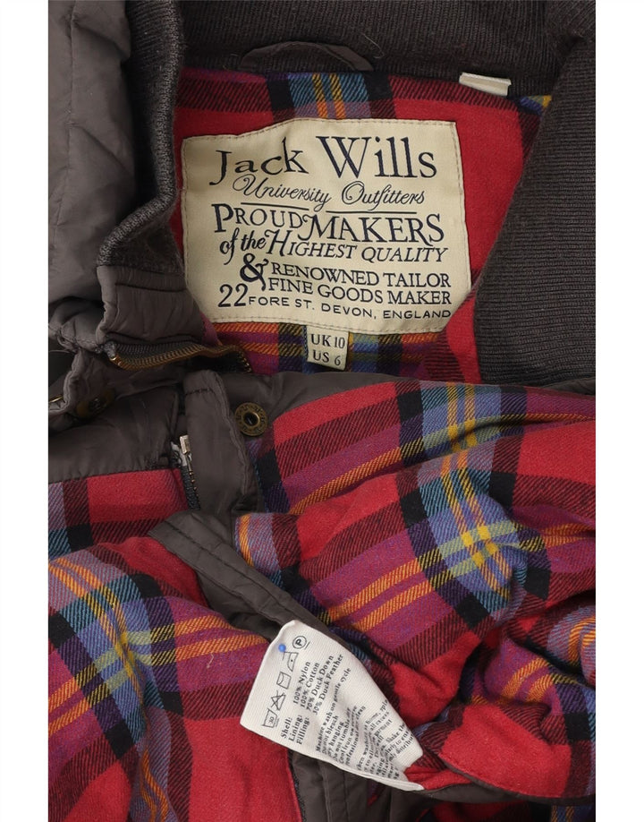 Jack Wills Womens Padded Gilet UK 10 Small Grey Nylon