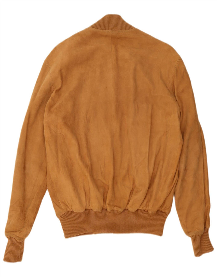 Arpel Mens Suede Bomber Jacket IT 52 XL Brown Leather