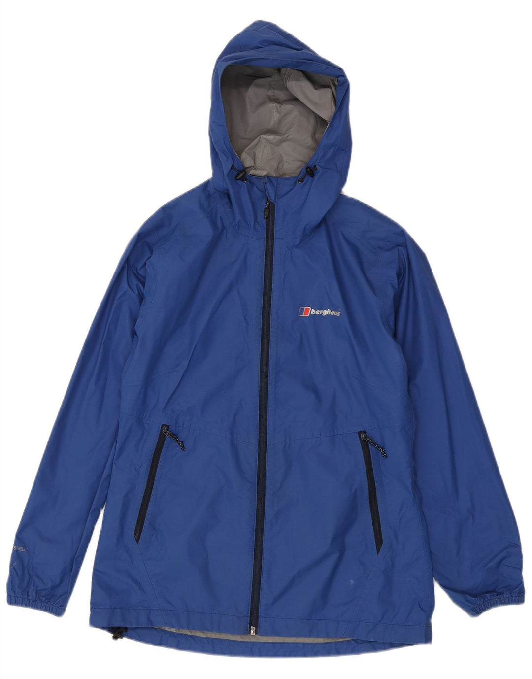 Berghaus Womens Hooded Rain Jacket UK 8 Small Blue Polyamide