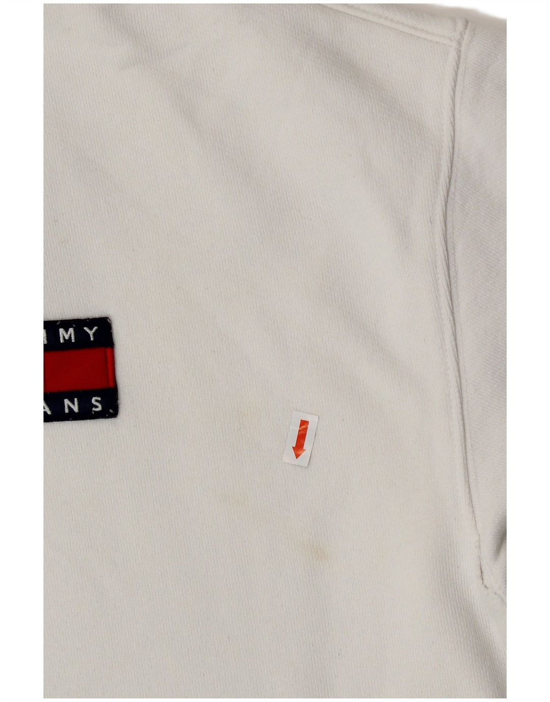 TOMMY HILFIGER Mens Hoodie Jumper XS White Cotton