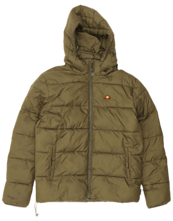Ellesse Mens Hooded Padded Jacket UK 38 Medium Green Polyester