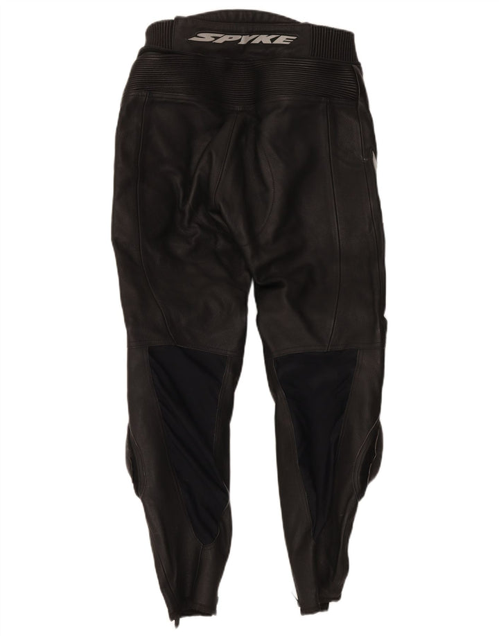 Spyke Mens Motorcycle Graphic Leather Trousers IT 48 Medium W30 L28 Black