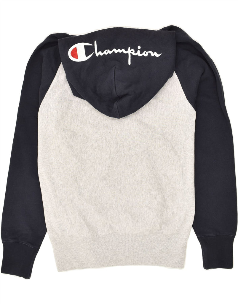 CHAMPION Mens Graphic Hoodie Jumper Medium Black Colourblock Cotton | Vintage Champion | Thrift | Second-Hand Champion | Used Clothing | Messina Hembry 