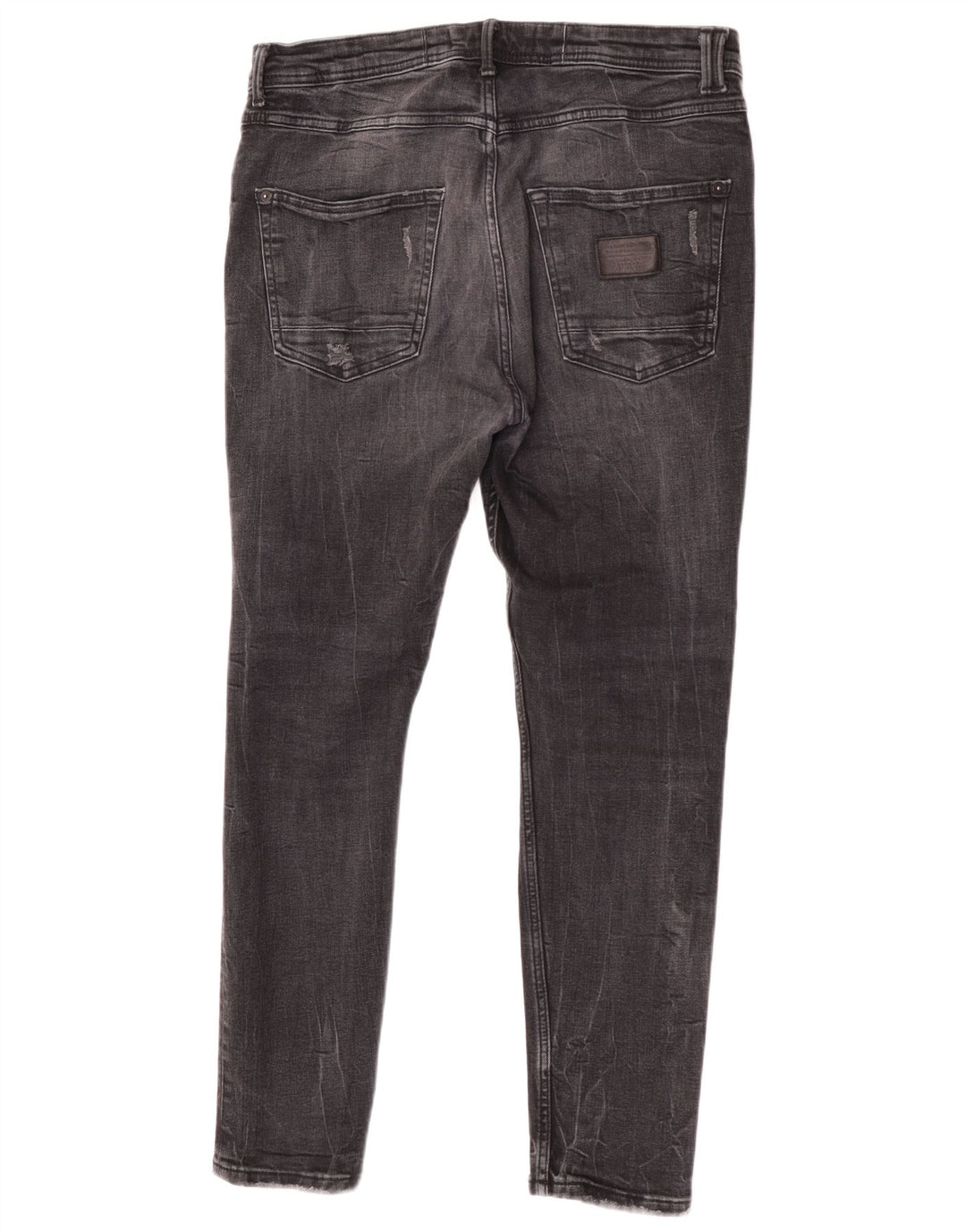 Zara Mens Distressed Slim Jeans EU 44 Large W34 L28 Grey Cotton
