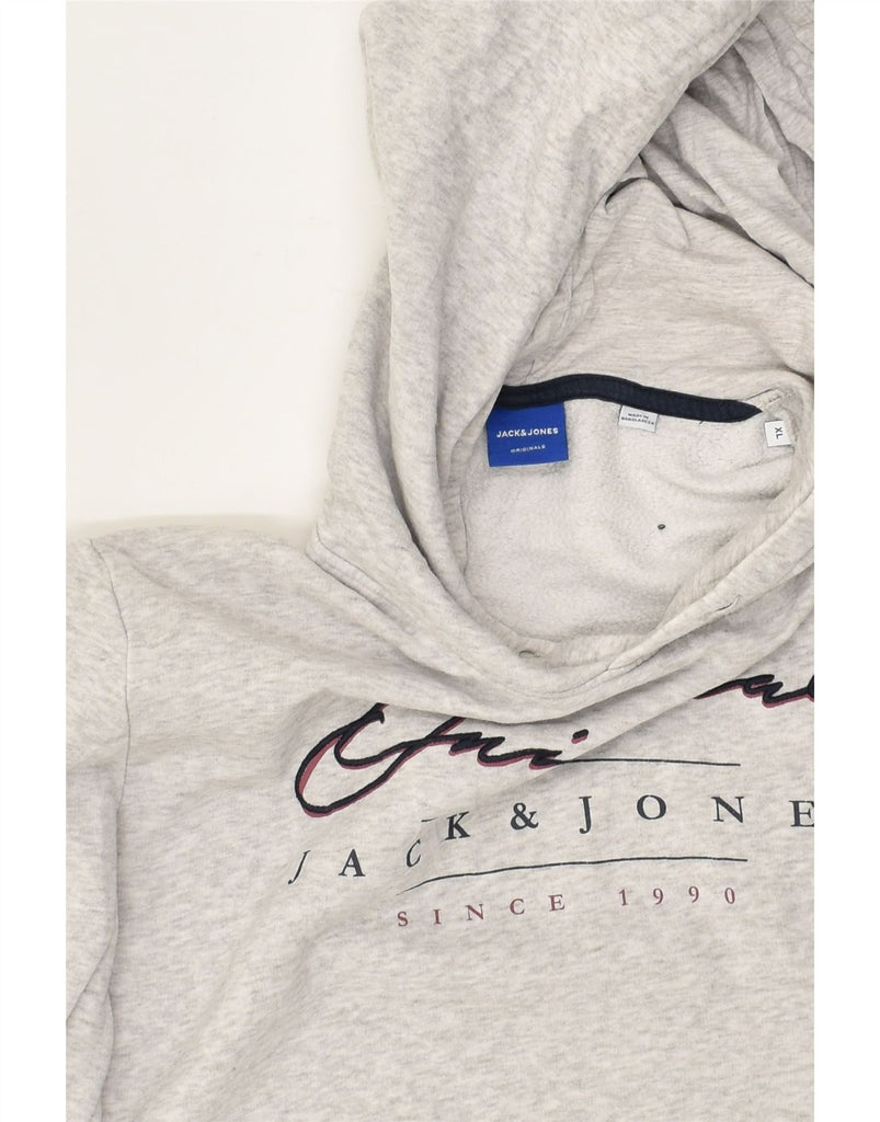 JACK & JONES Mens Graphic Hoodie Jumper XL Grey Cotton | Vintage Jack & Jones | Thrift | Second-Hand Jack & Jones | Used Clothing | Messina Hembry 