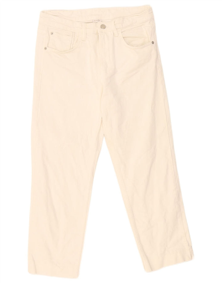 Massimo Dutti Womens Cropped Jeans EU 40 Medium W30 L24 White