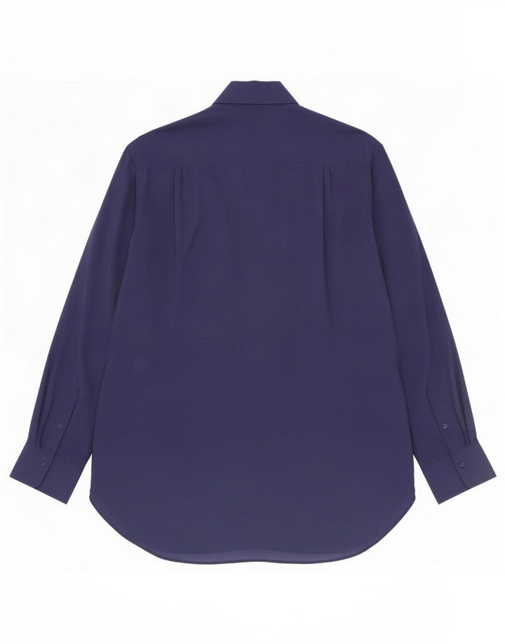 Massimo Dutti Womens Longline Oversized Shirt UK 10 Small Navy Blue Lyocell