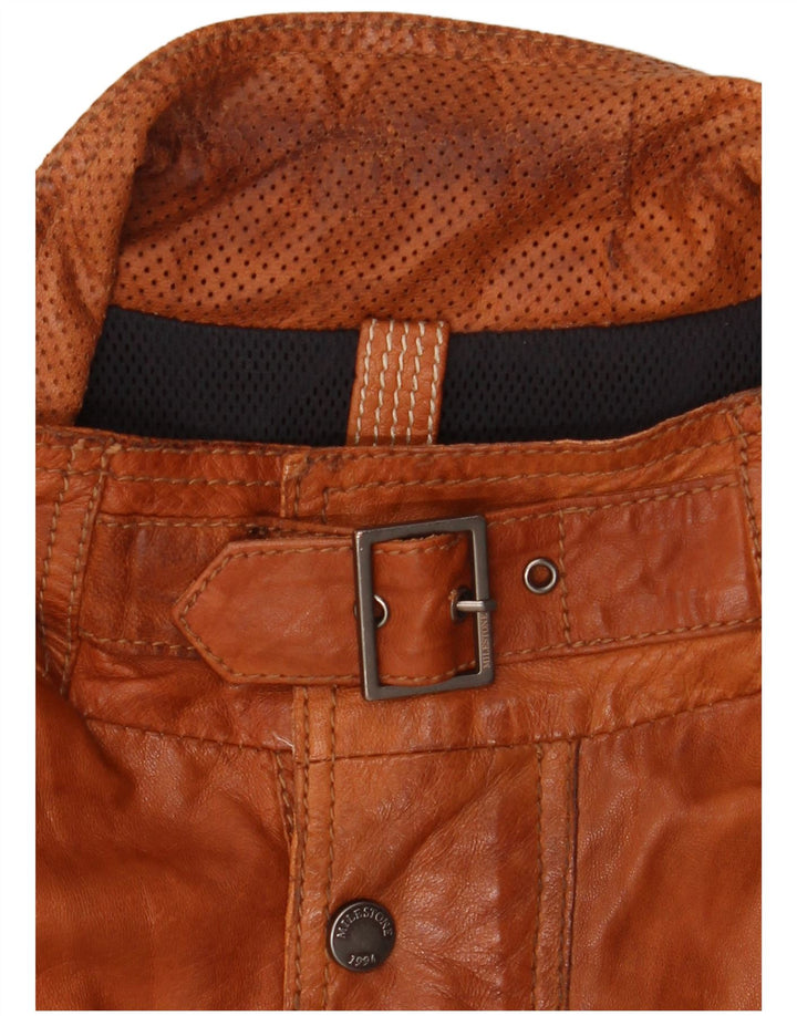 Milestone Mens Leather Jacket EU 50 Large Brown