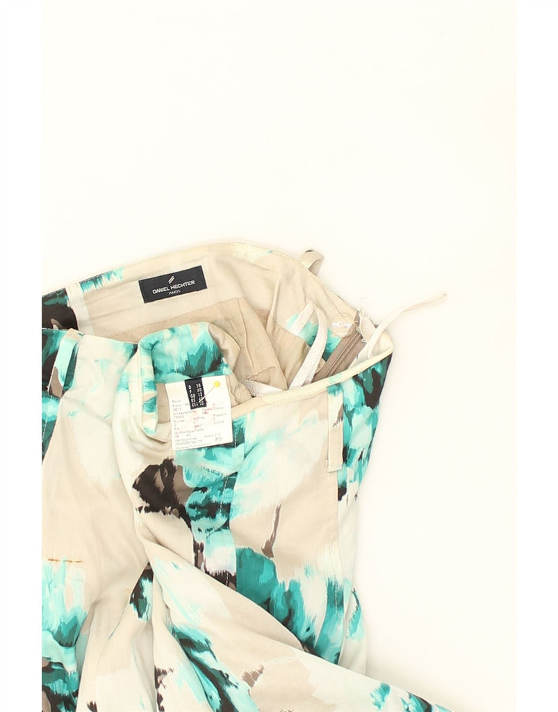 DANIEL HECHTER Womens A-Line Skirt UK 12 Medium W30  White Floral Cotton | Vintage Daniel Hechter | Thrift | Second-Hand Daniel Hechter | Used Clothing | Messina Hembry 