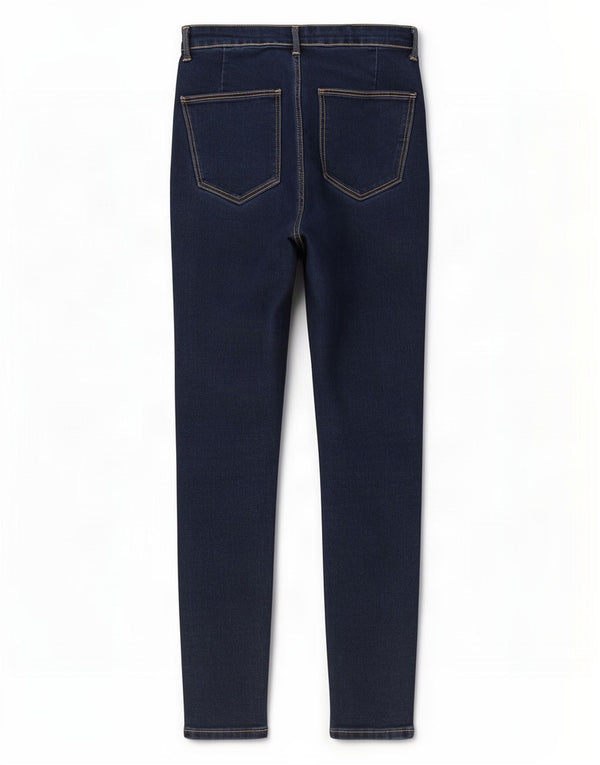 Zara Womens High Rise Skinny Jeans EU 40 Medium W30 L28 Navy Blue Cotton