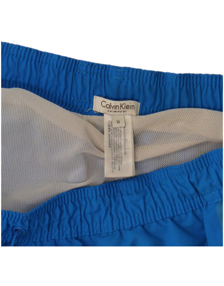 Calvin Klein Mens Graphic Swimming Shorts XL  Blue Polyester