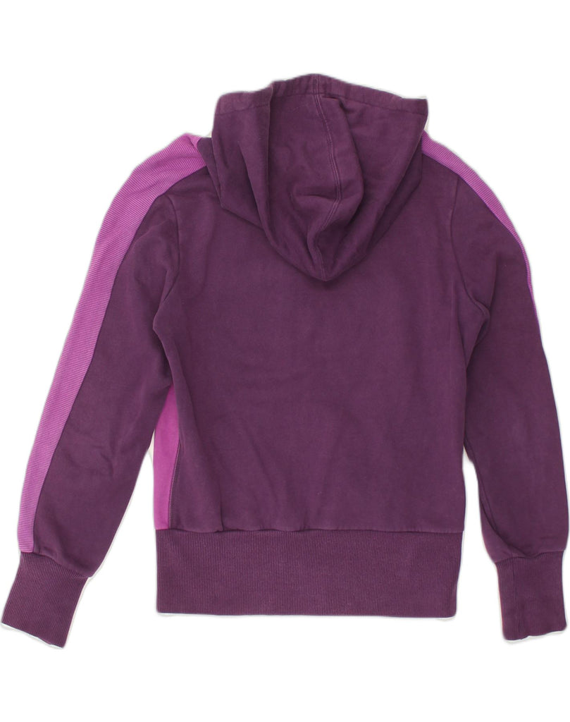 PUMA Womens Zip Hoodie Sweater UK 12 Medium  Purple Colourblock Cotton | Vintage Puma | Thrift | Second-Hand Puma | Used Clothing | Messina Hembry 