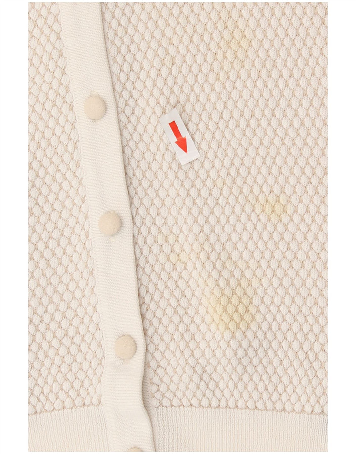 Zara Womens Cardigan Sweater UK 14 Large Beige Viscose