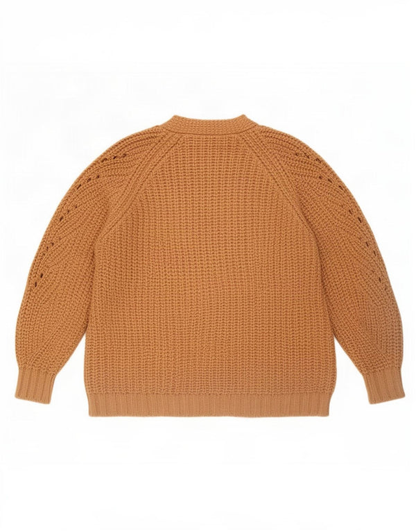 Zara Womens Oversized Open Cardigan Sweater UK 6 XS Brown Acrylic