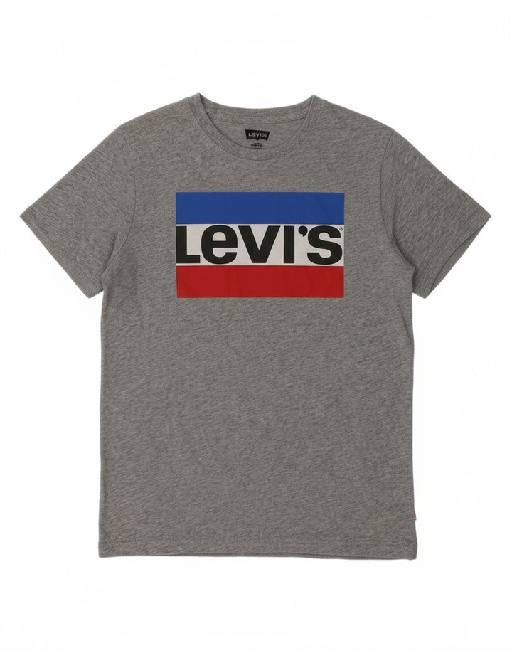 LEVI'S Boys Graphic T-Shirt Top 13-14 Years Grey Cotton