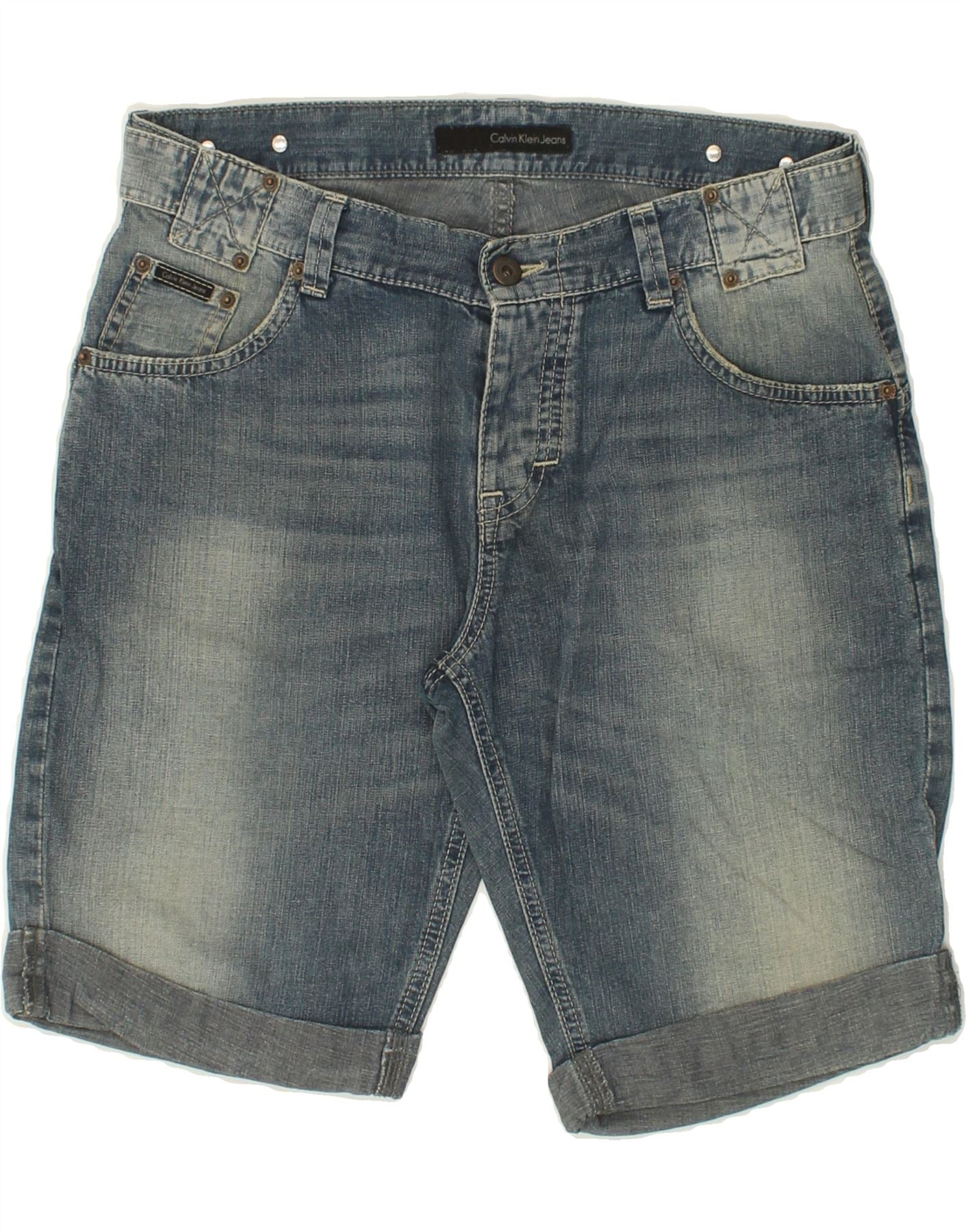 CALVIN KLEIN Mens Denim Shorts W30 Medium Blue Cotton Vintage