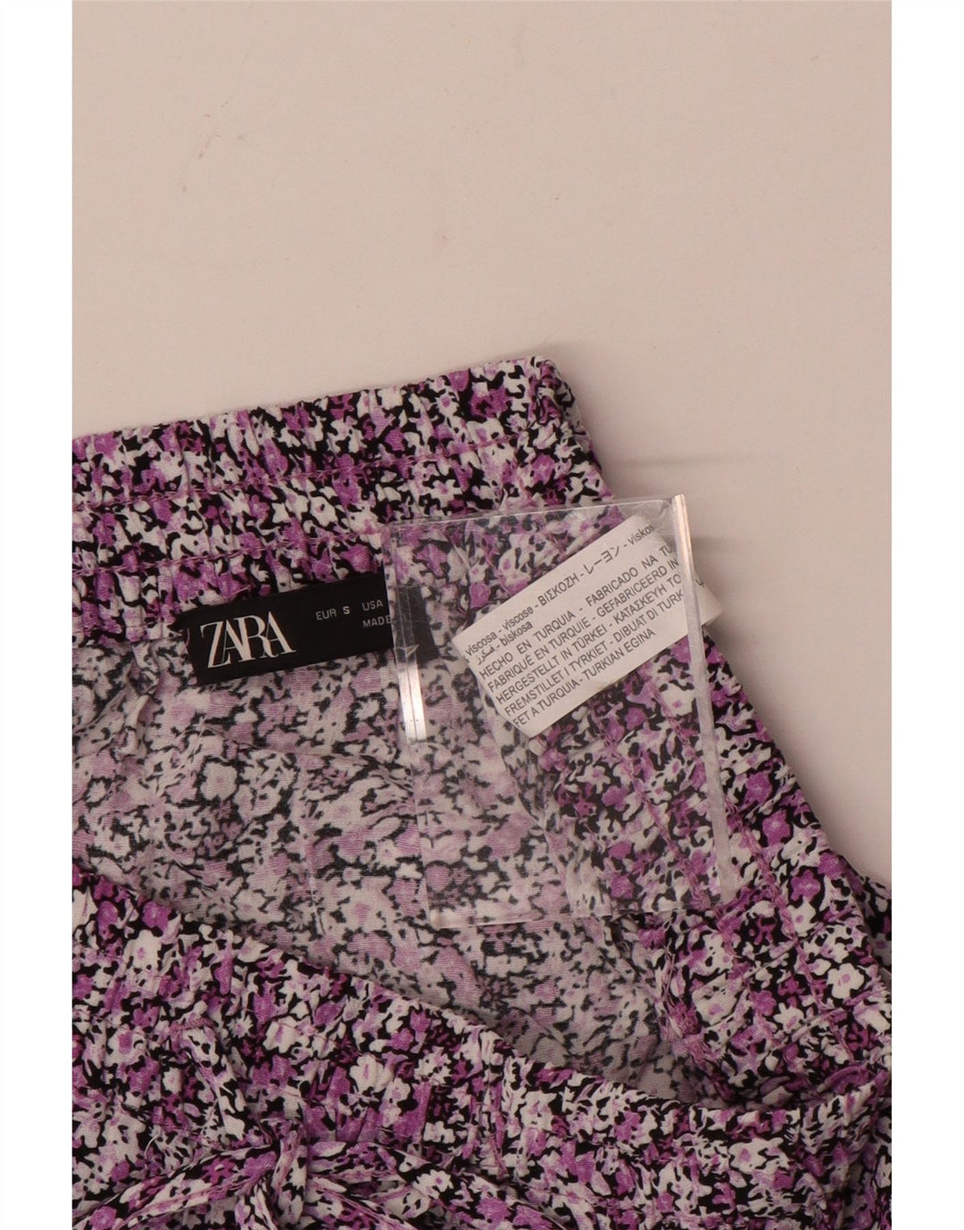 ZARA Womens Mini Tiered Skirt Small W27  Multicoloured Floral Viscose