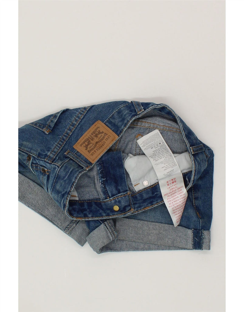 LEVI'S Girls Girlfriend Denim Shorts 9-10 Years W26 Blue Cotton Vintage Levi's and Second-Hand Levi's from Messina Hembry 
