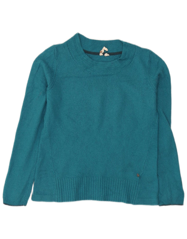 White Stuff Womens Crew Neck Jumper Sweater UK 12 Medium Blue Viscose