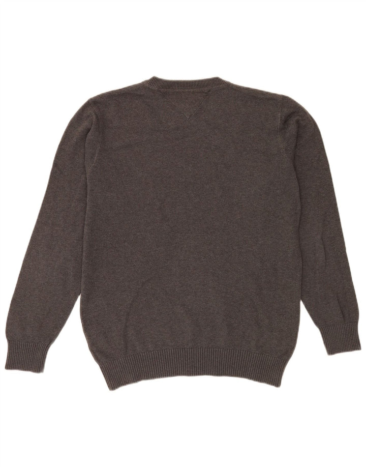 Tommy Hilfiger Mens Crew Neck Jumper Sweater Medium Grey Cotton