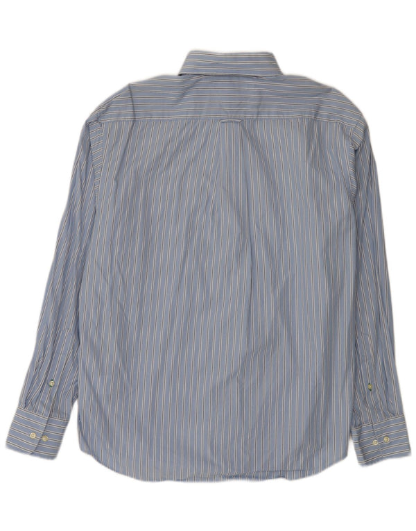 Tommy Hilfiger Mens Shirt Size 16 Large Blue Striped Cotton