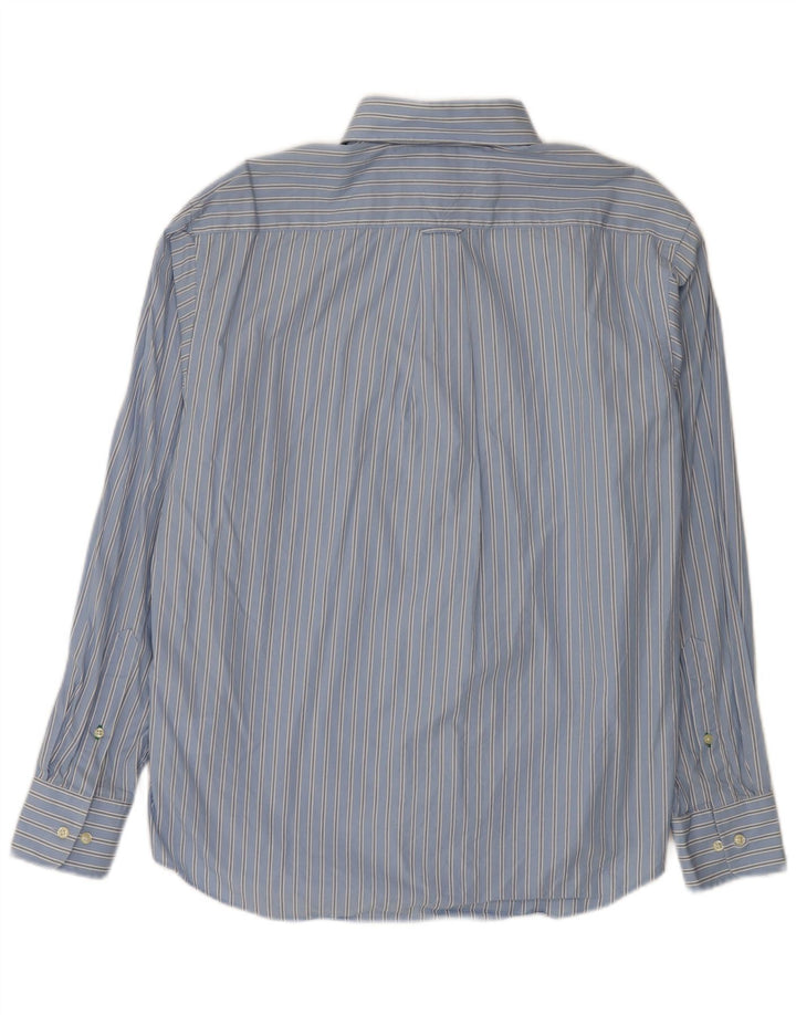 Tommy Hilfiger Mens Shirt Size 16 Large Blue Striped Cotton
