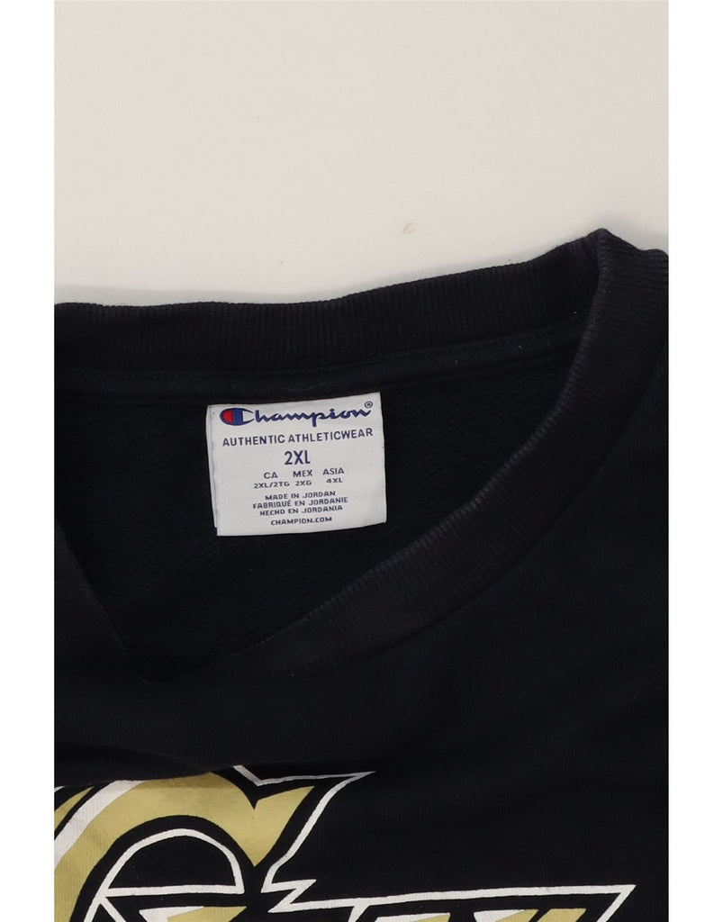 CHAMPION Womens George Washington Sweatshirt Jumper UK 20 2XL Navy Blue Vintage Champion and Second-Hand Champion from Messina Hembry 