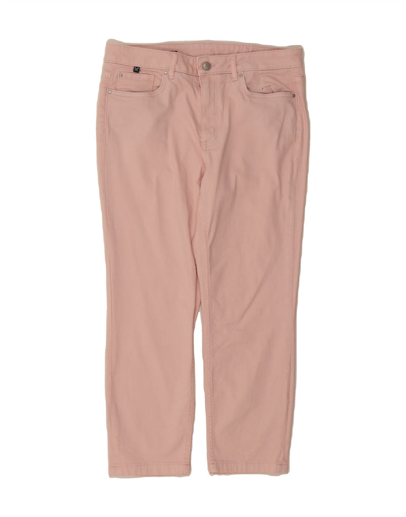 CREW CLOTHING Womens Straight Casual Trousers UK 12 Medium W32 L24 Pink Vintage Crew Clothing and Second-Hand Crew Clothing from Messina Hembry 