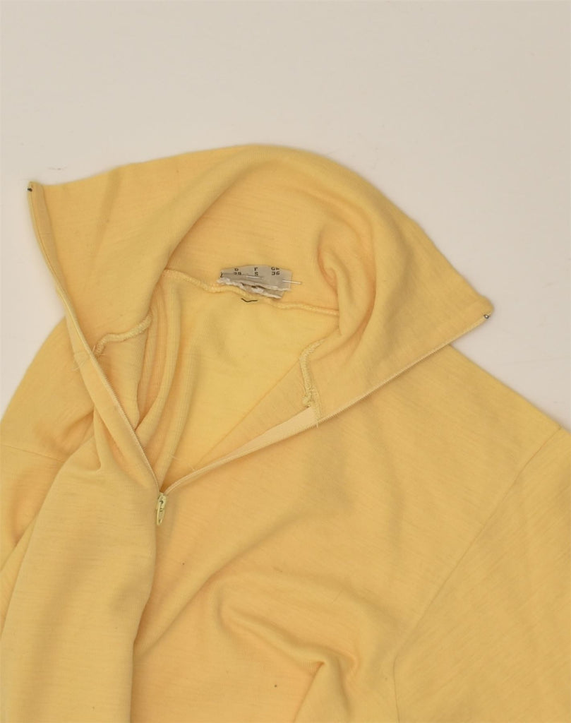 VINTAGE Mens Zip Neck Top Long Sleeve EU 36 Small Yellow | Vintage Vintage | Thrift | Second-Hand Vintage | Used Clothing | Messina Hembry 