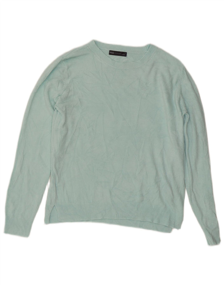 Marks & Spencer Womens Boat Neck Jumper Sweater UK 14 Large Turquoise