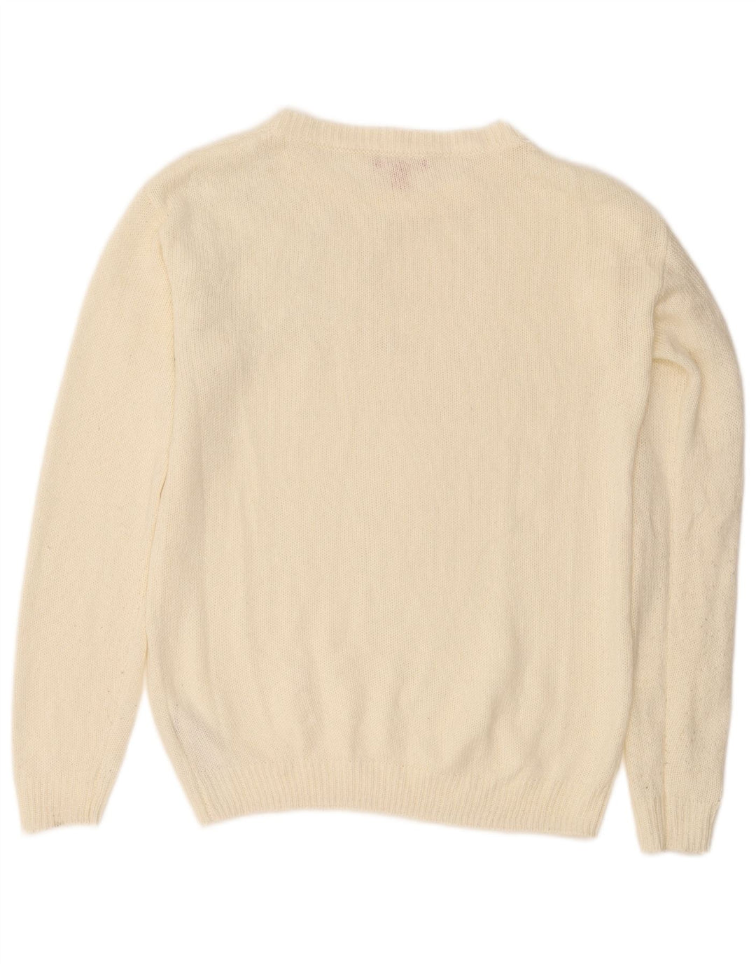 Guess Womens Boat Neck Jumper Sweater UK 14 Medium White Acrylic