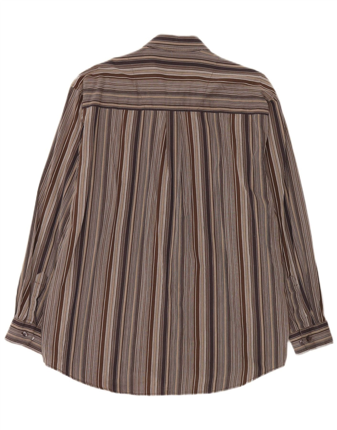Lerros Mens Shirt XL Brown Striped Cotton