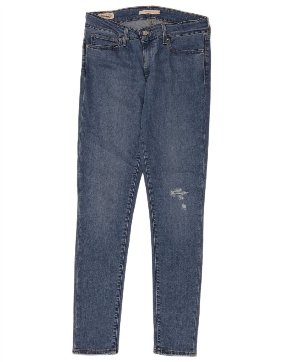 LEVI'S Womens 711 Distressed Skinny Jeans W29 L31 Blue Lyocell