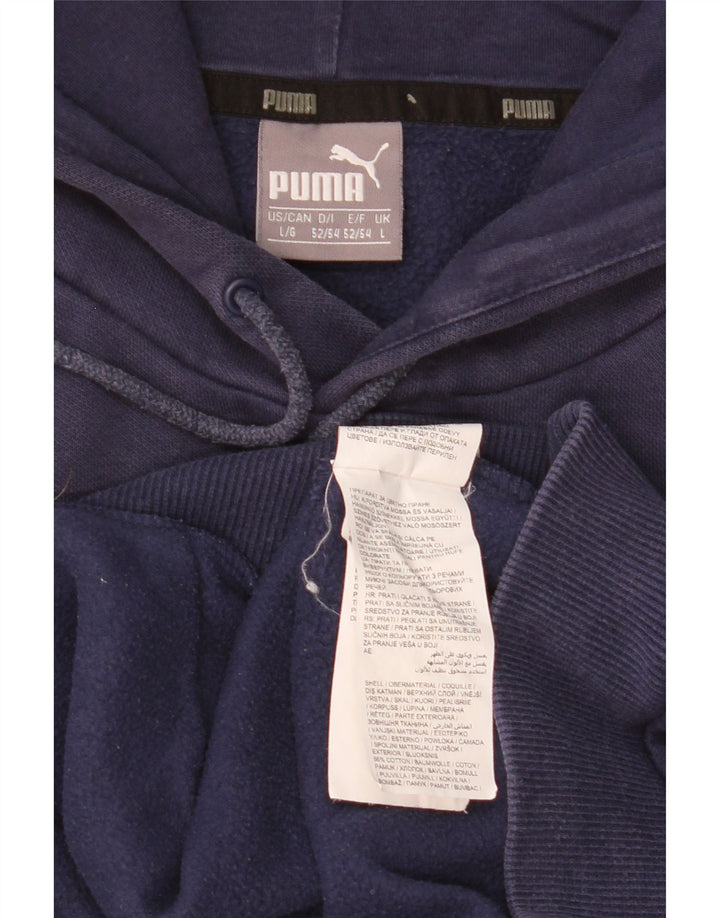 Puma Mens Hoodie Jumper Large Navy Blue Cotton