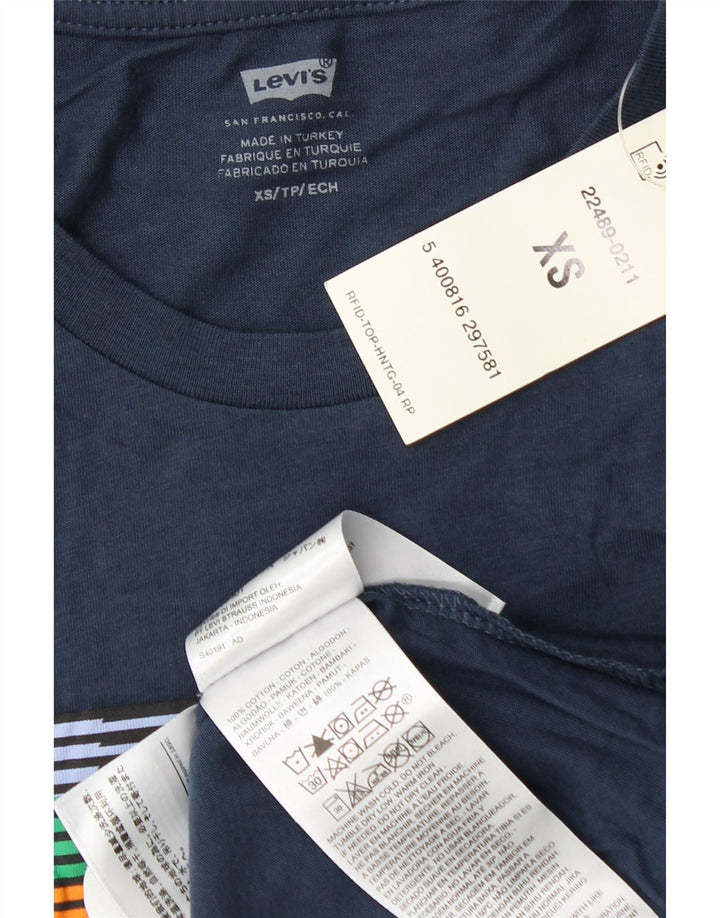 Levi's Mens Graphic T-Shirt Top XS Navy Blue Cotton