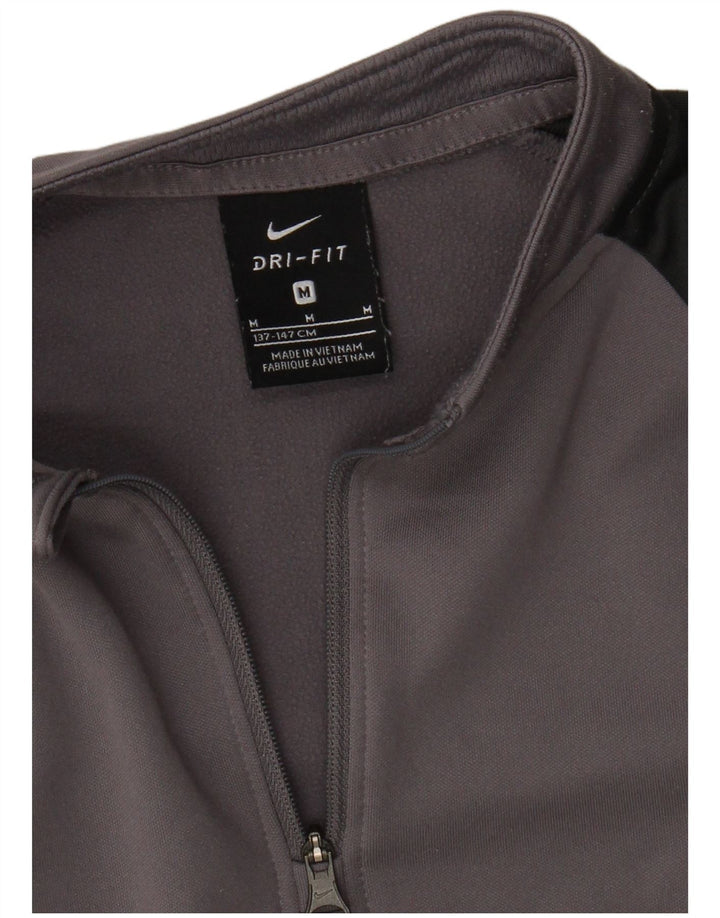 Nike Boys Top Long Sleeve 10-11 Years Medium Grey Colourblock Sports