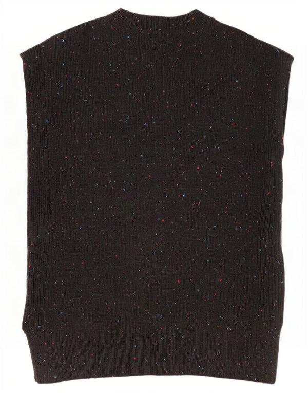 Marks & Spencer Womens Vest Tank Top UK 10 Small Black Flecked Acrylic