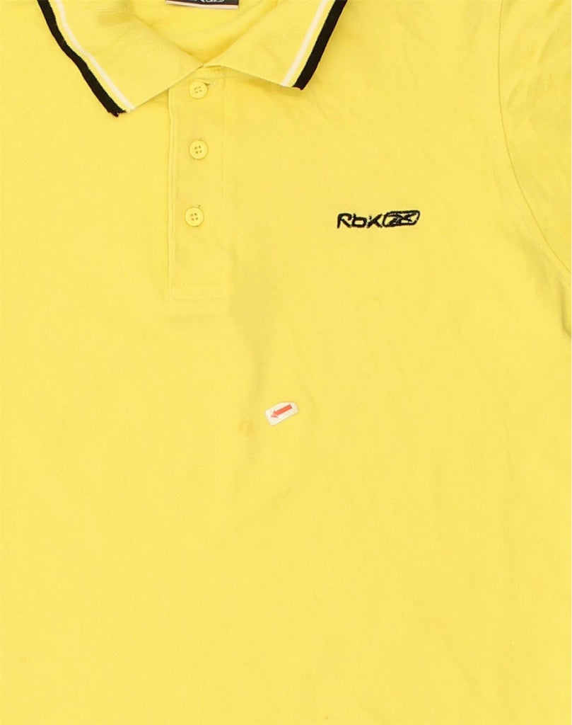 REEBOK Mens Polo Shirt Small Yellow Cotton | Vintage Reebok | Thrift | Second-Hand Reebok | Used Clothing | Messina Hembry 