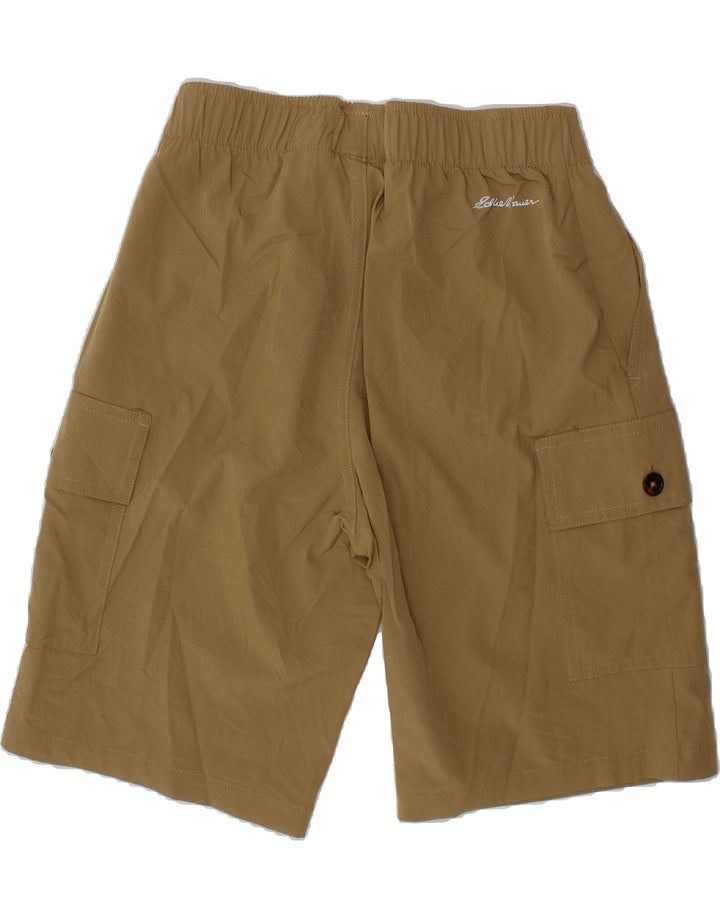 EDDIE BAUER Boys Cargo Shorts 10-11 Years Medium W25  Brown Polyester Vintage Eddie Bauer and Second-Hand Eddie Bauer from Messina Hembry 
