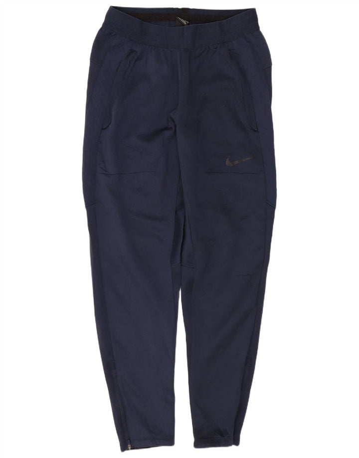 NIKE Mens Tracksuit Trousers Medium  Navy Blue Polyester