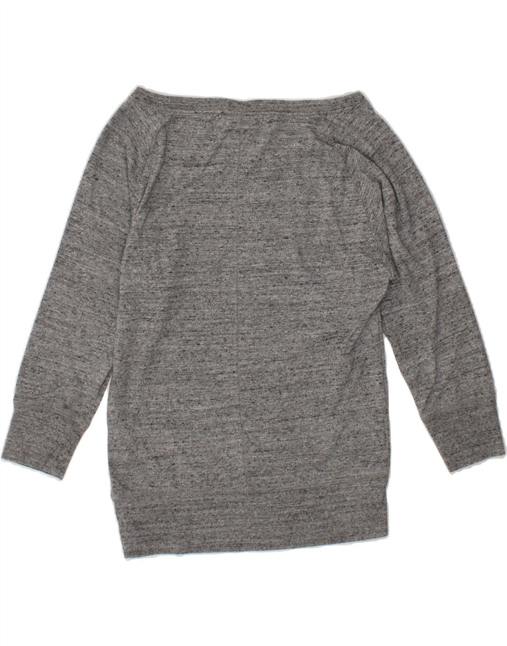 NIKE Womens Graphic Sweatshirt Jumper UK 6 XS Grey Flecked Vintage Nike and Second-Hand Nike from Messina Hembry 
