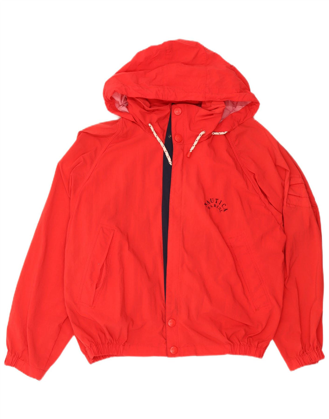 NAUTICA Mens Hooded Rain Jacket UK 38 Medium Red Nylon