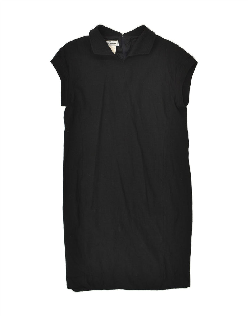 GENNY Womens Sleeveless Basic Dress UK 14 Large Black Wool | Vintage Genny | Thrift | Second-Hand Genny | Used Clothing | Messina Hembry 