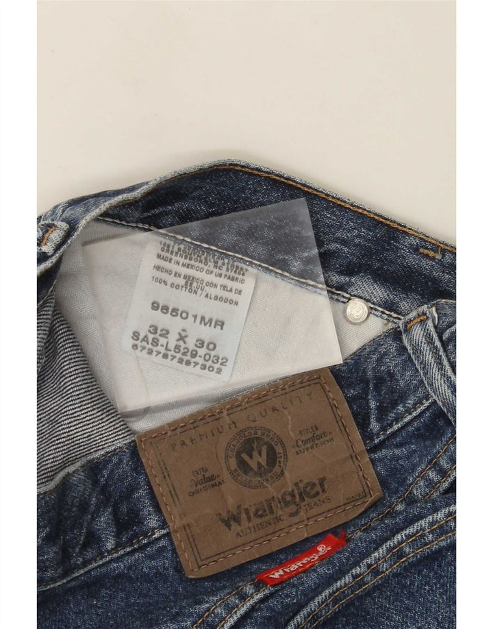 Wrangler Mens Straight Jeans W32 L30 Blue Cotton