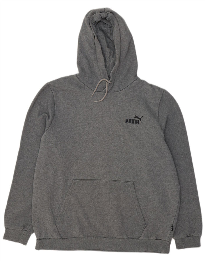 PUMA Mens Hoodie Jumper XL Grey Cotton