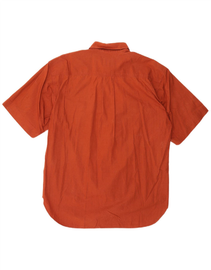 CASUCCI Mens Short Sleeve Shirt XL Orange Cotton